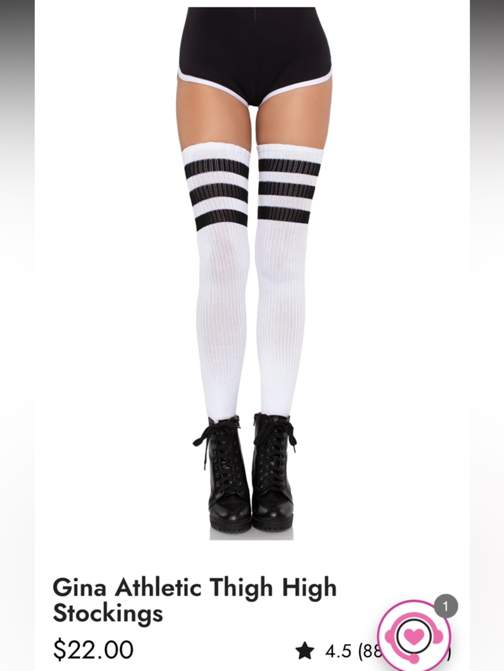Athletic Thigh-High Socks - White with Black Stripes